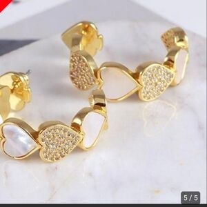 Kate Spade My Love Heart Huggie Kate Spade Gold Heart Hoop Earrings with Mother